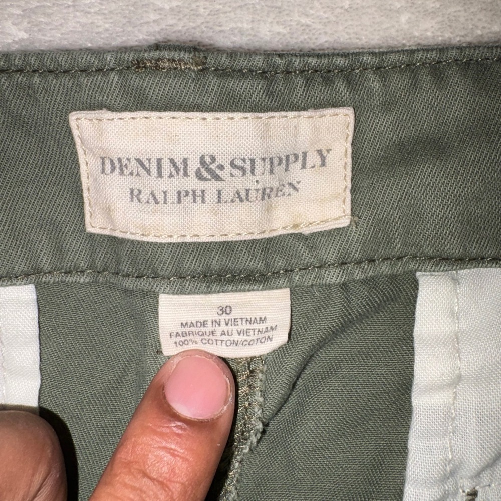 DENIM & SUPPLY Chino Pants Mens 30‎ Olive Green Ralph Lauren Military Cotton - Picture 5 of 11